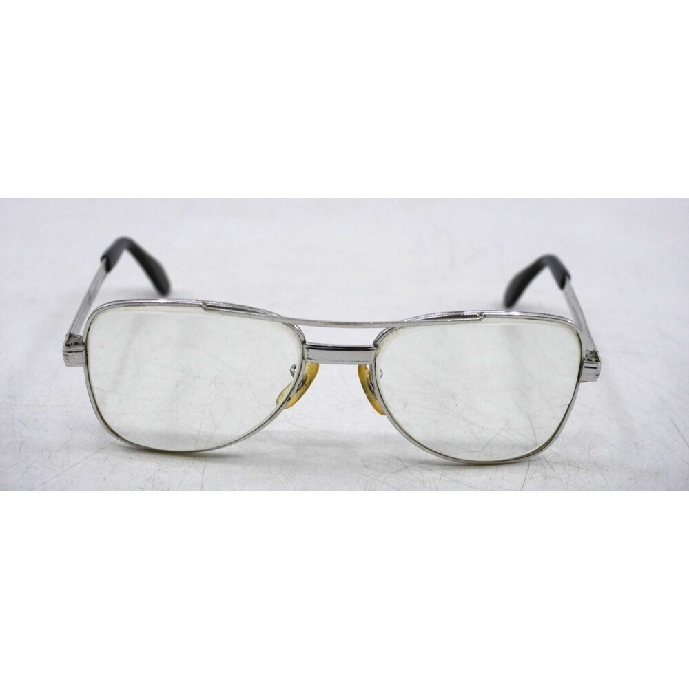 Vintage Bausch & Lomb Silver Pilot Aviator Eyeglass Frames 54-16 W. Germany 70s